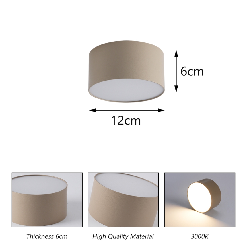 BRILAGI - LED Luminária de teto para exterior FORIS LED/14W/230V Ø 12 cm bege IP44