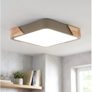 BRILAGI - LED candeeiro de tecto PILANA SQUARE LED/24W/230V carvalho/bege 32x32 cm