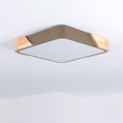 BRILAGI - LED candeeiro de tecto PILANA SQUARE LED/24W/230V carvalho/bege 32x32 cm