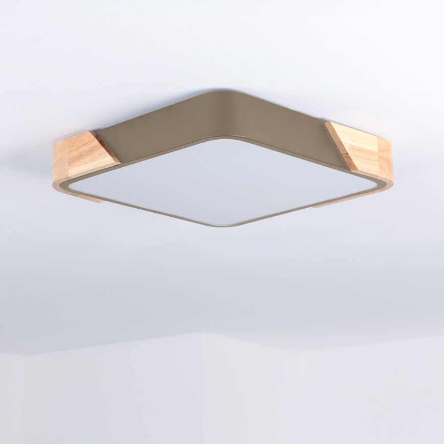 BRILAGI - LED candeeiro de tecto PILANA SQUARE LED/24W/230V carvalho/bege 32x32 cm