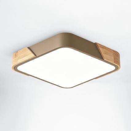 BRILAGI - LED candeeiro de tecto PILANA SQUARE LED/24W/230V carvalho/bege 32x32 cm