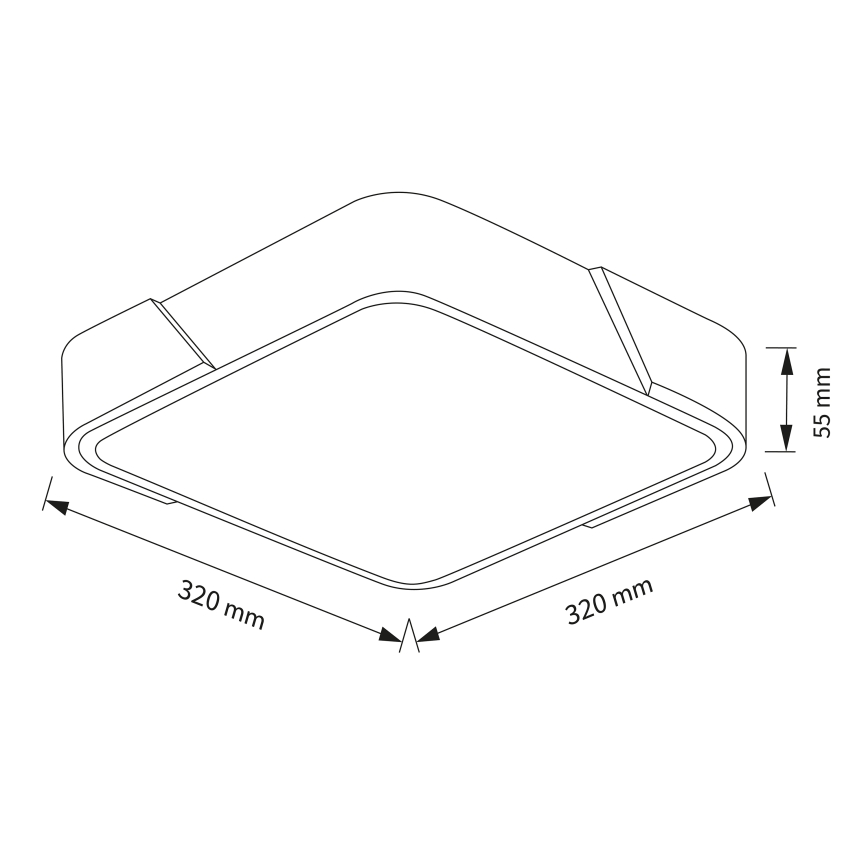 BRILAGI - LED candeeiro de tecto PILANA SQUARE LED/24W/230V carvalho/bege 32x32 cm