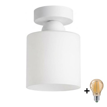 BRILAGI - LED candeeiro de tecto RETRO GLASS 1xE27/60W/230V Ø 10 cm branco
