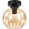 BRILAGI - LED Candeeiro de tecto RETRO GLASS 1xE27/60W/230V Ø 18 cm preto/bege fumê