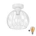 BRILAGI - LED Candeeiro de tecto RETRO GLASS 1xE27/60W/230V Ø 25 cm branco/transparente