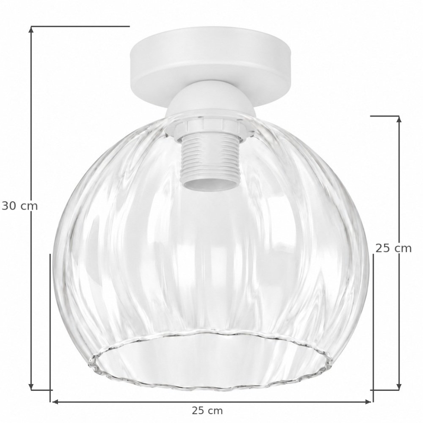 BRILAGI - LED Candeeiro de tecto RETRO GLASS 1xE27/60W/230V Ø 25 cm branco/transparente