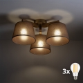 BRILAGI - LED candeeiro de tecto sobreposto LATTE SABIA 3xE27/15W/230V pinho/castanho