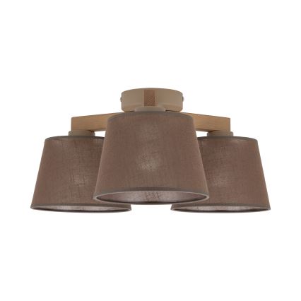 BRILAGI - LED candeeiro de tecto sobreposto LATTE SABIA 3xE27/15W/230V pinho/castanho