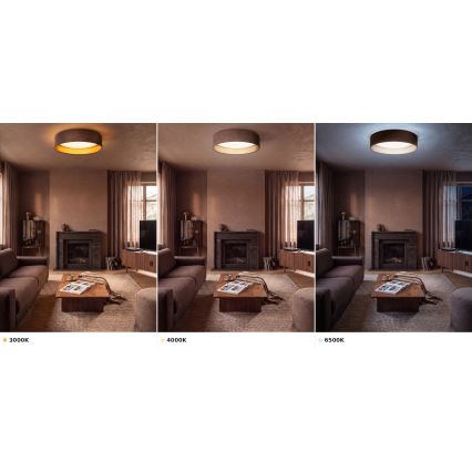 Brilagi - Luminária de teto VELVET VARI LED/24W/230V 3000/4000/6500K diâmetro 45 cm castanho/dourado