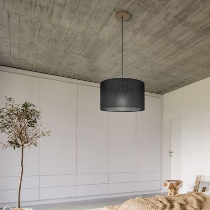 Brilagi - LED Candeeiro de teto com cabo ANTHONY 1xE27/60W/230V carvalho nogueira/preto