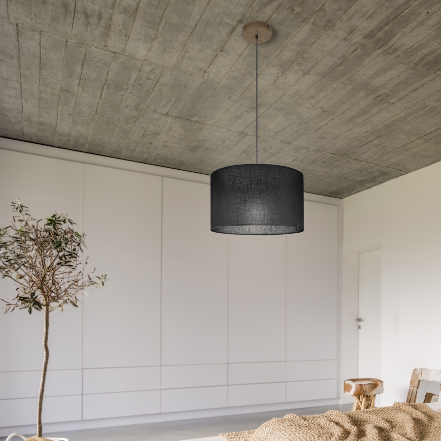 Brilagi - LED Candeeiro de teto com cabo ANTHONY 1xE27/60W/230V carvalho nogueira/preto