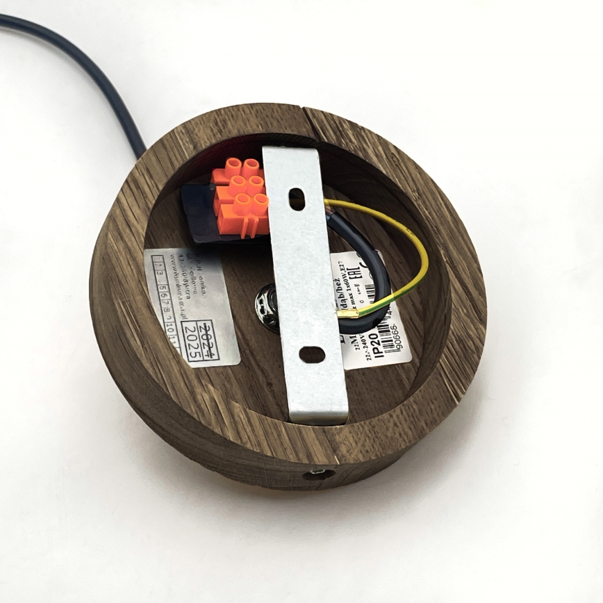 Brilagi - LED Candeeiro de teto com cabo ANTHONY 1xE27/60W/230V carvalho nogueira/preto