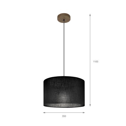 Brilagi - LED Candeeiro de teto com cabo ANTHONY 1xE27/60W/230V carvalho nogueira/preto