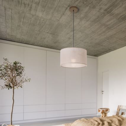 Brilagi - LED Candeeiro de teto suspenso ANTHONY 1xE27/60W/230V carvalho nogueira/bege