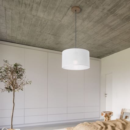 Brilagi - LED Candeeiro de teto suspenso ANTHONY 1xE27/60W/230V carvalho nogueira/branco