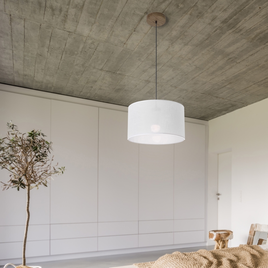 Brilagi - LED Candeeiro de teto suspenso ANTHONY 1xE27/60W/230V carvalho nogueira/branco