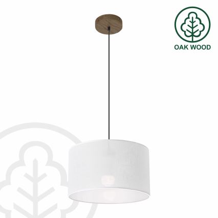 Brilagi - LED Candeeiro de teto suspenso ANTHONY 1xE27/60W/230V carvalho nogueira/branco