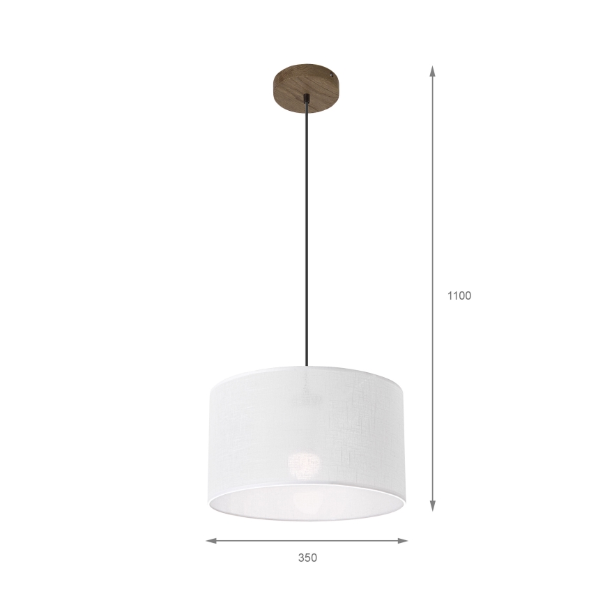 Brilagi - LED Candeeiro de teto suspenso ANTHONY 1xE27/60W/230V carvalho nogueira/branco