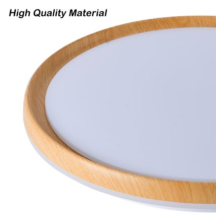 Brilagi - Candeeiro de teto LED dimerizável RIVO LED/72W/230V 3000-6000K, acabamento em madeira, Ø 50 cm + controlo remoto