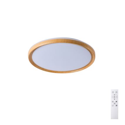 Brilagi - Candeeiro de teto LED dimerizável RIVO LED/72W/230V 3000-6000K, acabamento em madeira, Ø 50 cm + controlo remoto