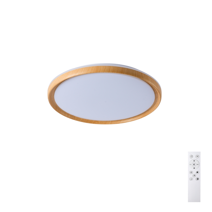 Brilagi - Candeeiro de teto LED dimerizável RIVO LED/72W/230V 3000-6000K, acabamento em madeira, Ø 50 cm + controlo remoto