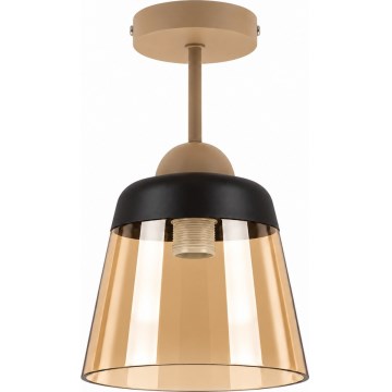 BRILAGI - LED Candeeiro de teto de sobrepor RETRO GLASS 1xE27/60W/230V Ø 15,5 cm bege/bege fumado