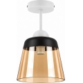 BRILAGI - LED Candeeiro de teto de sobrepor RETRO GLASS 1xE27/60W/230V Ø 15,5 cm branco/bege fumado