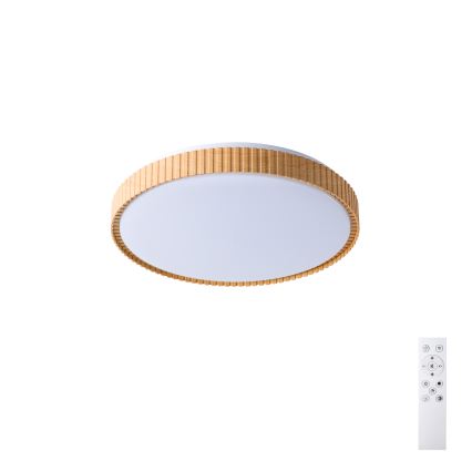 Brilagi - Luminária de teto LED dimerizável CORVO LED/72W/230V 3000-6000K acabamento em madeira Ø 50 cm + controlo remoto