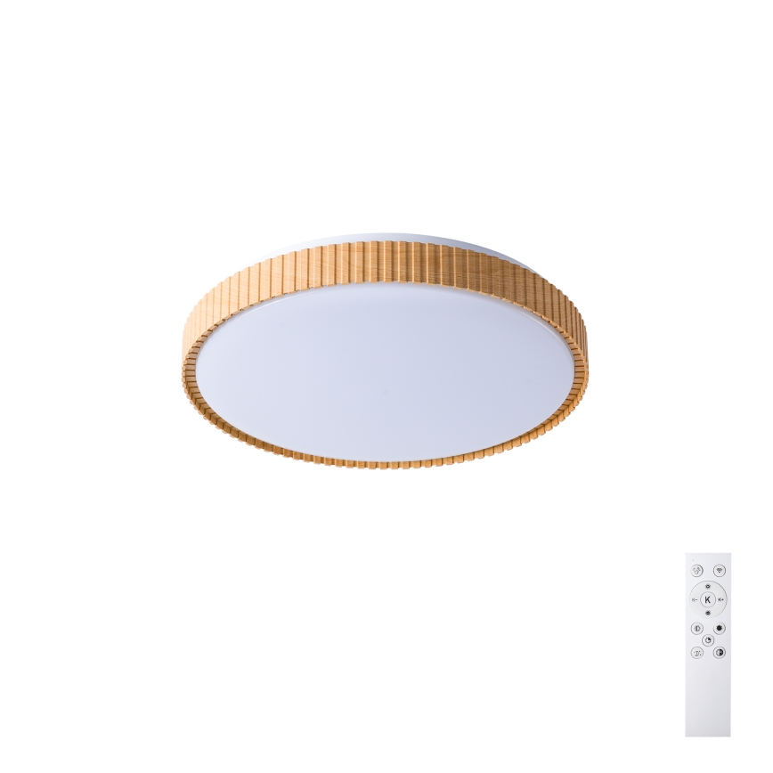 Brilagi - Luminária de teto LED dimerizável CORVO LED/72W/230V 3000-6000K acabamento em madeira Ø 50 cm + controlo remoto