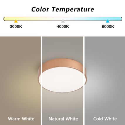 BRILAGI - Candeeiro de teto LED dimerizável POOL LED/24W/230V 3000-6000K pr. 20 cm cobre + controlo remoto