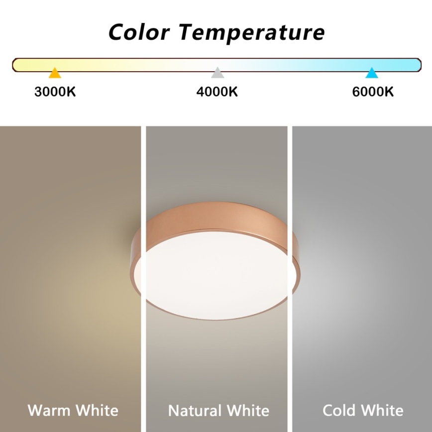 BRILAGI - Candeeiro de teto LED dimerizável POOL LED/24W/230V 3000-6000K pr. 20 cm cobre + controlo remoto