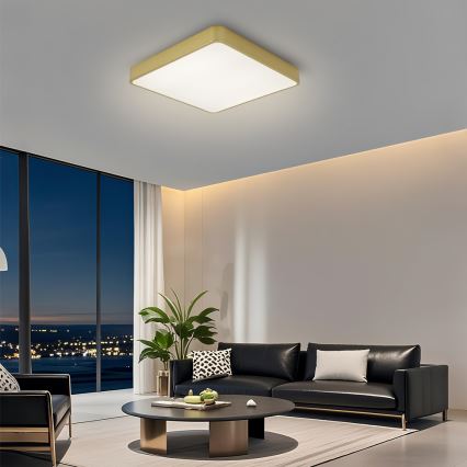 Brilagi - Candeeiro de tecto LED regulável POOL LED/48W/230V 3000-6000K 50x50 cm dourado + comando à distância