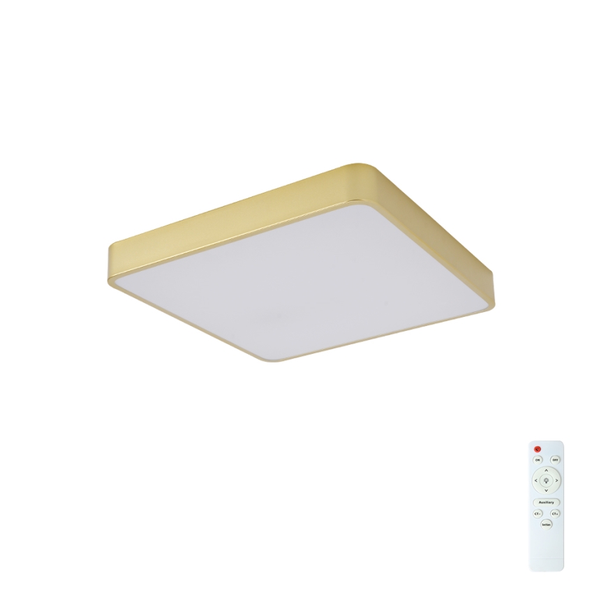 BRILAGI - Candeeiro de tecto LED regulável POOL SQUARE LED/48W/230V 3000-6000K 50x50 cm dourado + comando à distância