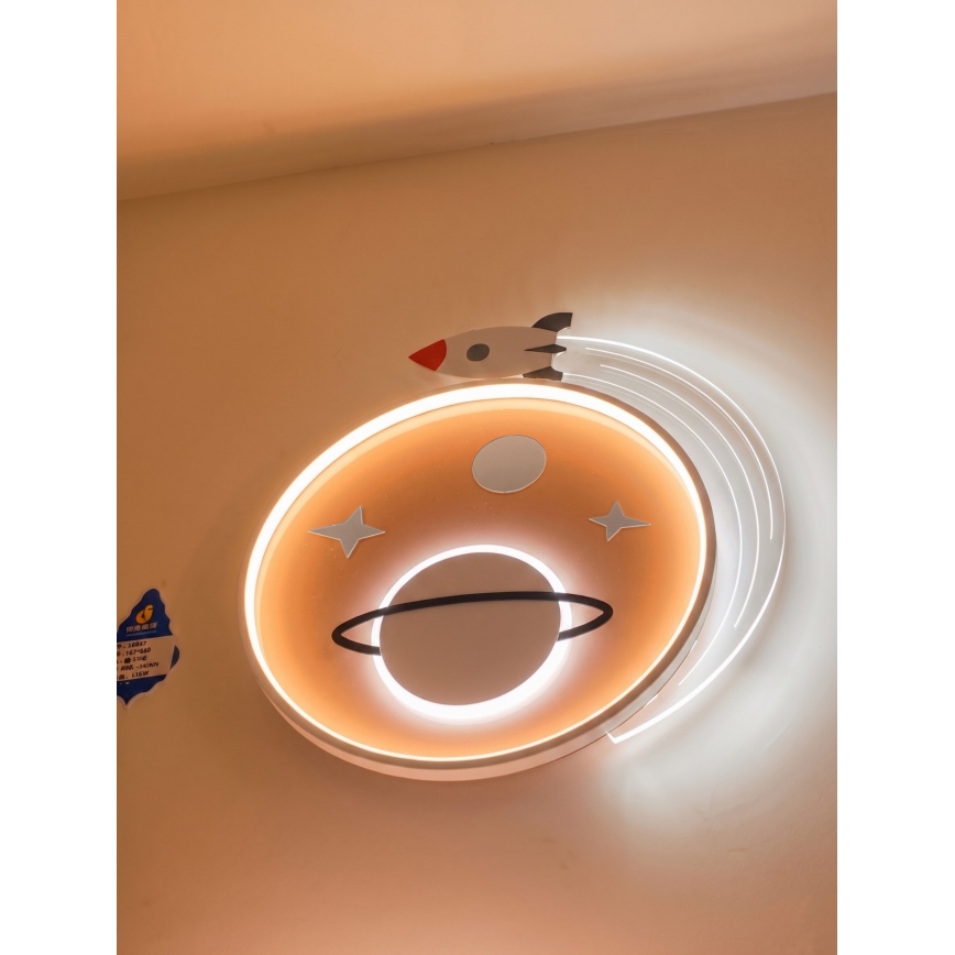Brilagi -LED Candeeiro de teto infantil STARSHIP LED/64W/230V 3000/4500K amarelo