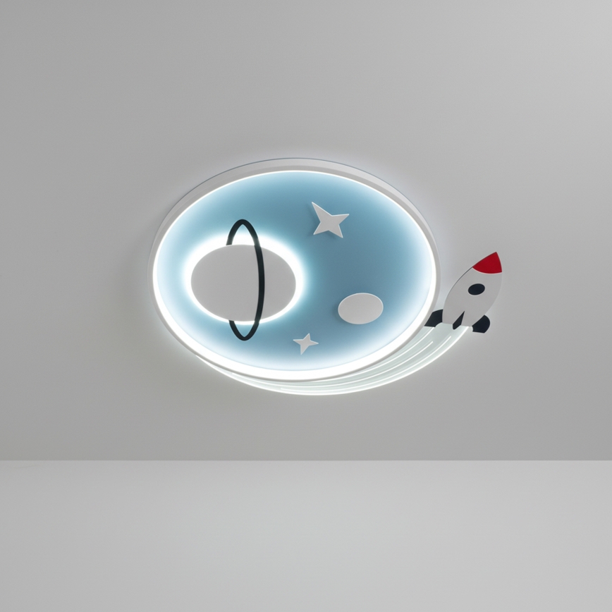 Brilagi -LED Candeeiro de teto infantil STARSHIP LED/64W/230V 3000/4500K azul