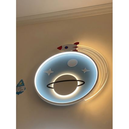Brilagi -LED Candeeiro de teto infantil STARSHIP LED/64W/230V 3000/4500K azul