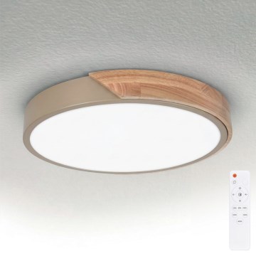 BRILAGI - LED candeeiro de teto regulável PILANA LED/48W/230V 3000-6500K carvalho/bege ø 40 cm + comando remoto