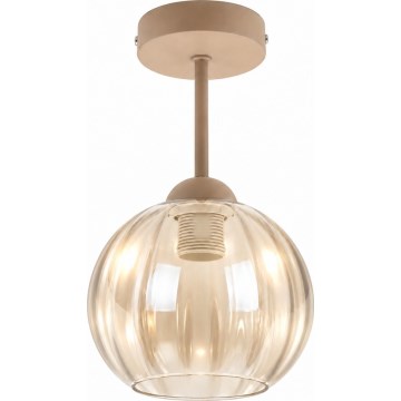 BRILAGI - LED Candeeiro de teto sobreposto RETRO GLASS 1xE27/60W/230V Ø 18 cm bege/fumê bege