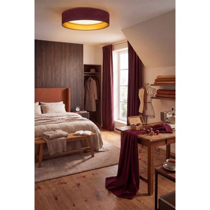 Brilagi - Candeeiro de tecto LED VELVET SIMPLE LED/24W/230V 3000K Ø 45 cm bordô/dourado