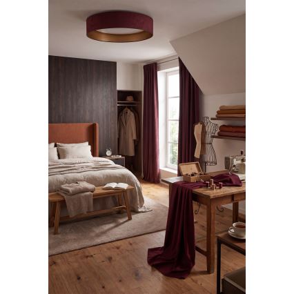 Brilagi - Candeeiro de tecto LED VELVET SIMPLE LED/24W/230V 3000K Ø 45 cm bordô/dourado