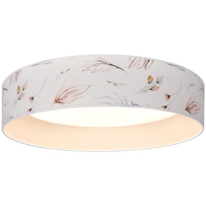 Brilagi - Candeeiro de tecto LED VELVET SIMPLE, 24 W, 230 V, 3000 K, Ø 45 cm, branco / padrão floral
