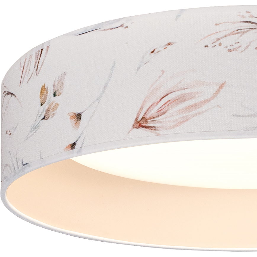 Brilagi - Candeeiro de tecto LED VELVET SIMPLE, 24 W, 230 V, 3000 K, Ø 45 cm, branco / padrão floral