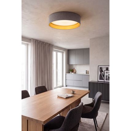 Brilagi - Luminária de Teto LED VELVET SIMPLE LED/24W/230V 3000K Ø 45 cm cinza/dourado