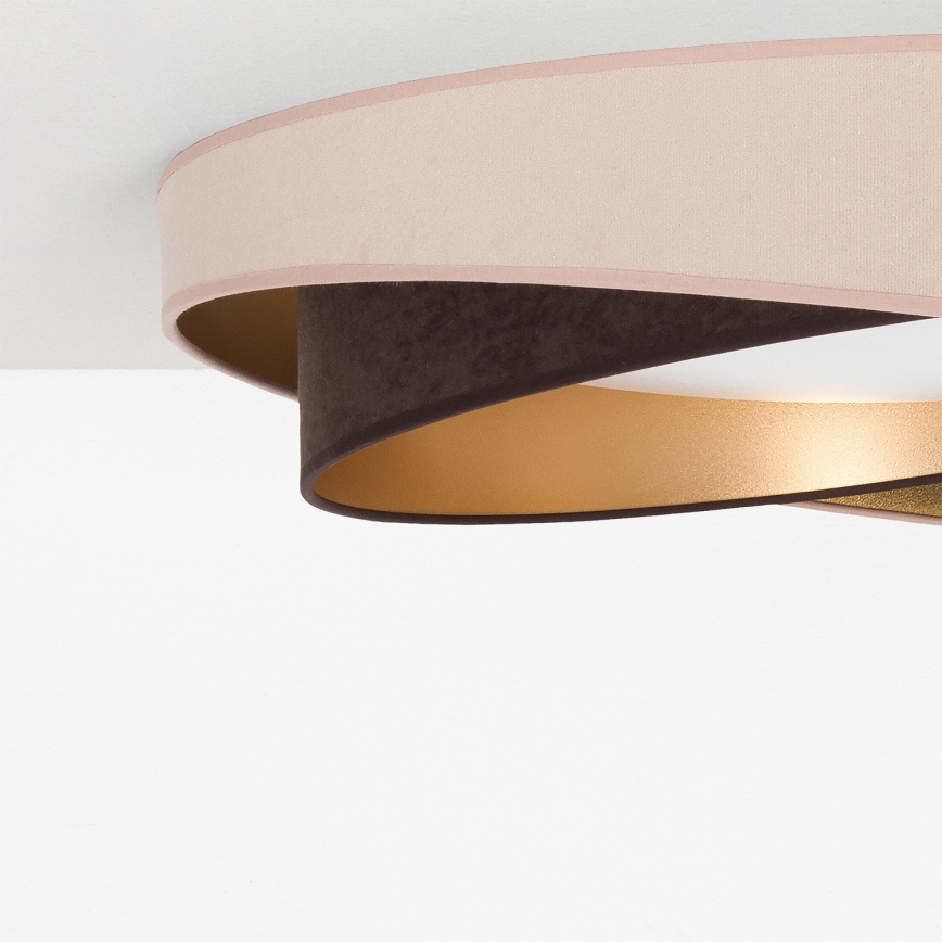 BRILAGI - Candeeiro de teto LED VELVET TWIST LED/24W/230V 4000K diâmetro 55 cm bege/castanho/dourado