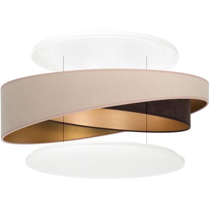 BRILAGI - Candeeiro de teto LED VELVET TWIST LED/24W/230V 4000K diâmetro 55 cm bege/castanho/dourado