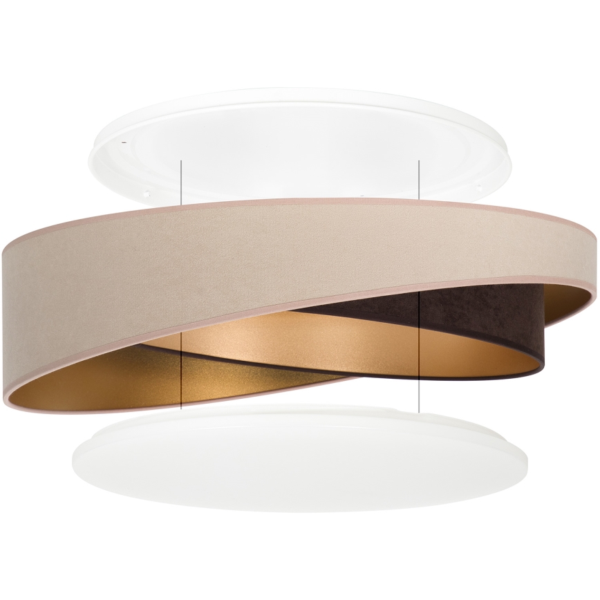 BRILAGI - Candeeiro de teto LED VELVET TWIST LED/24W/230V 4000K diâmetro 55 cm bege/castanho/dourado