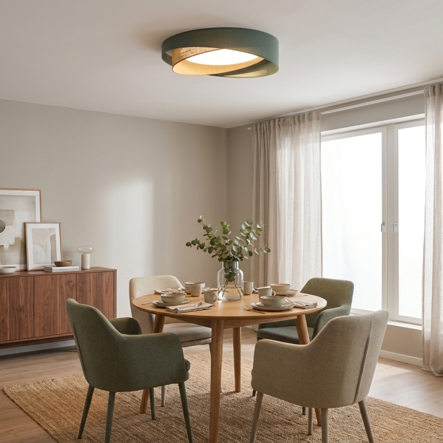BRILAGI - Candeeiro de tecto LED VELVET TWIST LED/24W/230V 4000K Ø 55 cm verde/bege