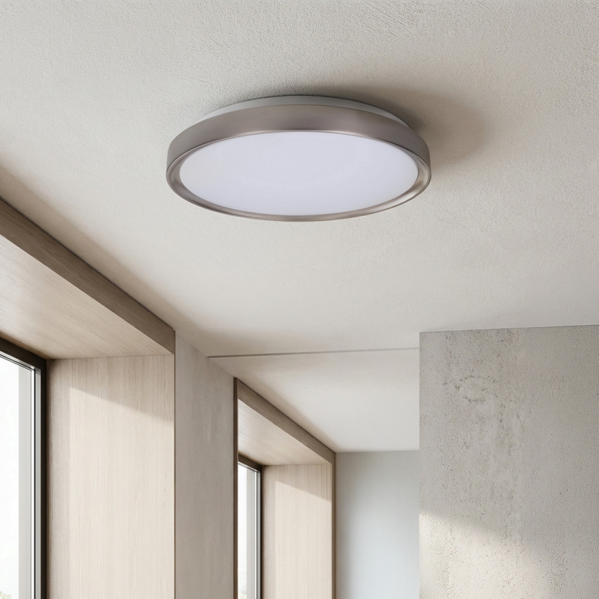 Brilagi - Candeeiro de teto LED dimerizável FANCIA LED/48W/230V 3000-6500K Ø 39 cm prateado + comando remoto