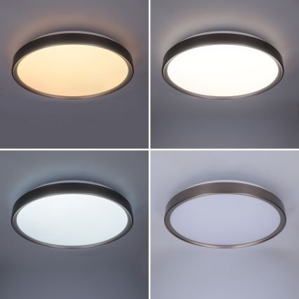 Brilagi - Candeeiro de teto LED dimerizável FANCIA LED/48W/230V 3000-6500K Ø 39 cm prateado + comando remoto