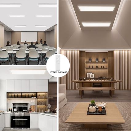 Brilagi - Candeeiro de tecto LED regulável para casa de banho FRAME SMART LED/50W/230V 120x30 cm 3000-6000K IP44 branco + controlo remoto